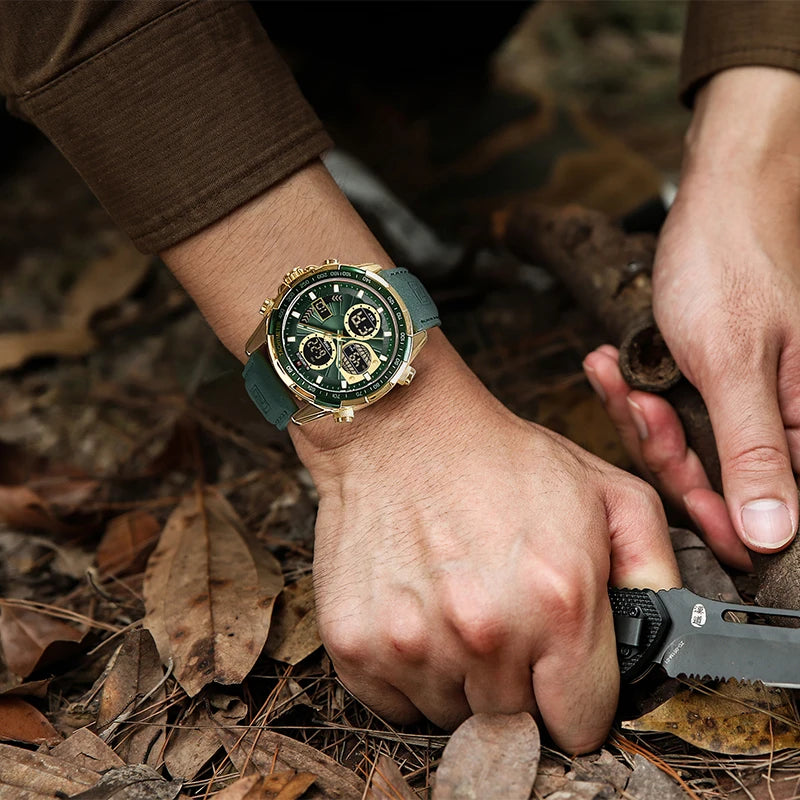 New NAVIFORCE Watches for Men Leather Men's Military Sport Waterproof Watch Quartz Wristwatch Chronograph Male Clock