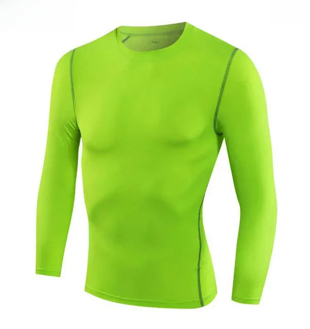 Manga longa roupas de fitness camisa de compressão para futebol basquete correndo camada base secagem rápida suor absorvente apertado