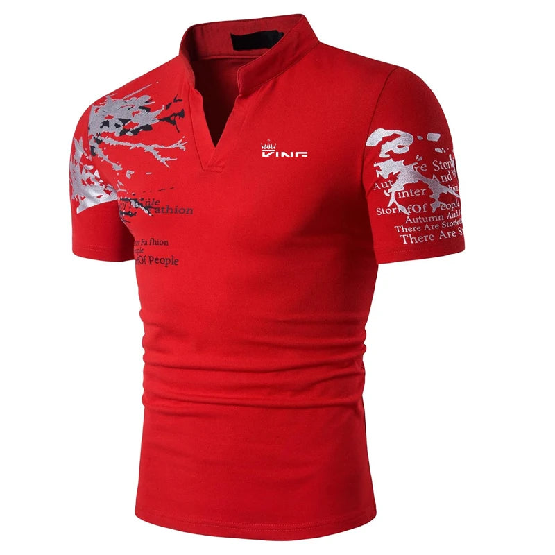 Camisa polo masculina camisa de golfe estampas gráficas com decote em v ao ar livre rua manga curta impressão roupas esportes moda streetwear designer