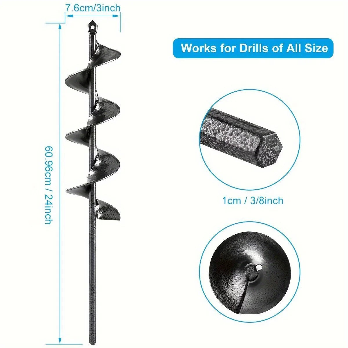 Garden loose soil twist dig pit planting tool alloy drill auger bit