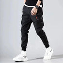 Classic Streetwear Casual Men Ribbons Harem Jogging Pants Male Slim Fit Spring Cargo Pants Multi-Pockets Women Trousers k32