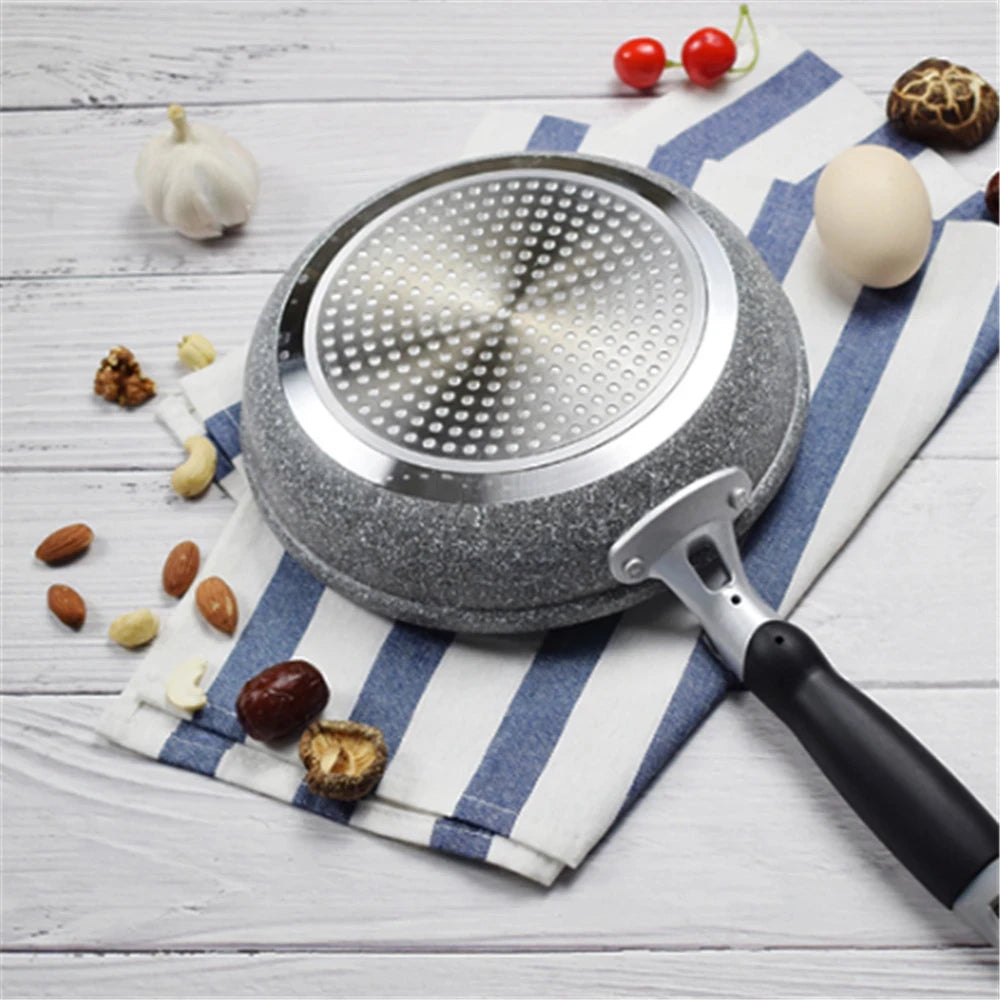Durable Stone Frying Pan 28/26/24/20cm Wok Non-stick Pan Skillet Cauldron Induction Cooker Pans Pancake Egg Gas Stove Home
