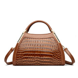 Alligator Patent Leather Shoulder Crossbody Handbags for Women, Luxury Brand Designer Hobo Bags, Two-Layer Sac