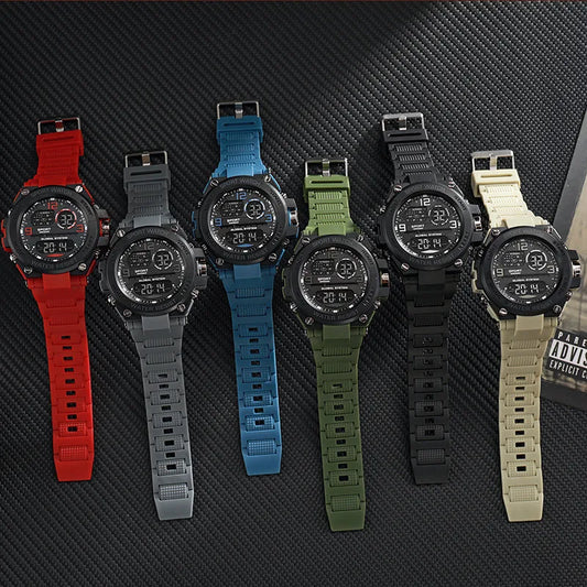 Relojes deportivos impermeables para hombre, relojes electrónicos multifunción, relojes de pulsera anticaídas y con absorción de impactos.