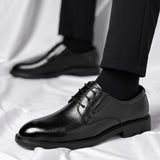 3/6/8 CM Elevator Shoes Men Dress Shoes Black Soft Leather Men Heightening Formal Shoes Casual Business Men Oxfords Suit Shoes