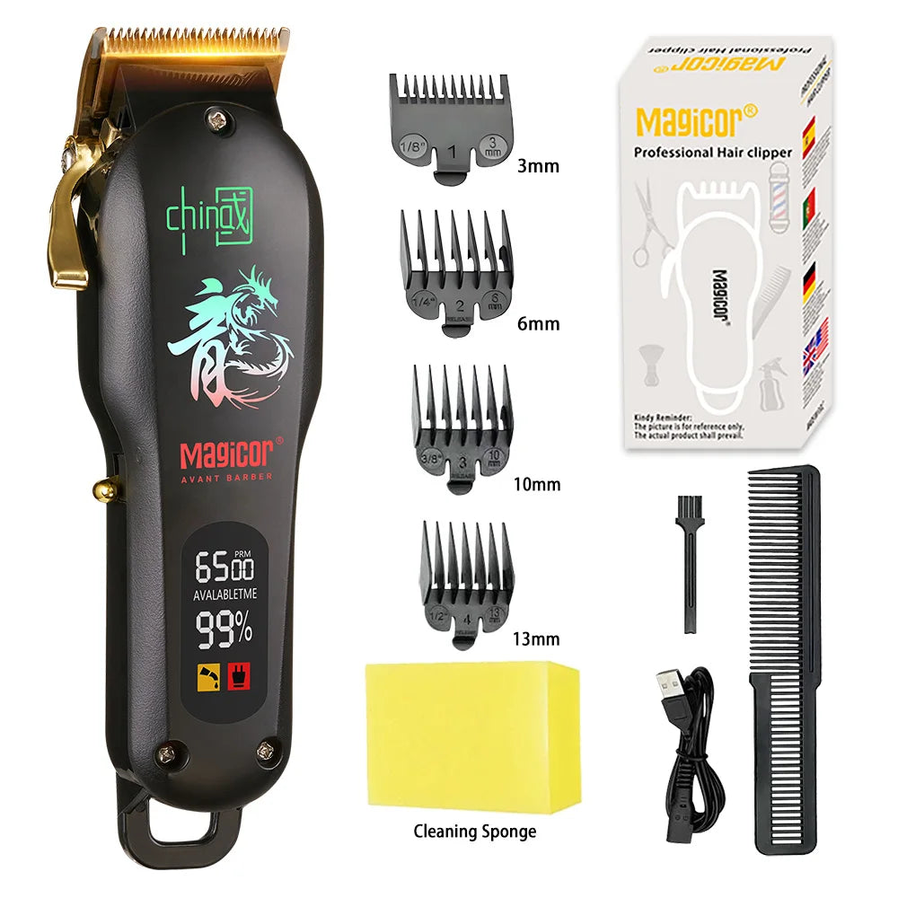 MAGICFUL New Professional Hair Clipper Rechargeable Electric Trimmer For Men Beard Kids Barber Cutting Machine Haircut Machine