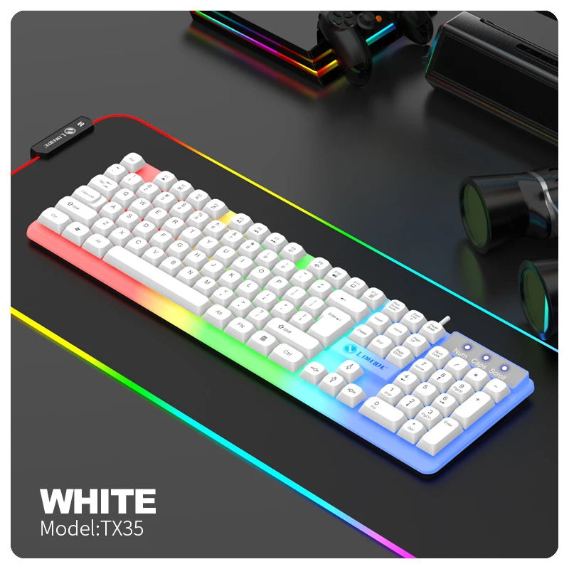 LIMEIDE GTX350 Series Wired 104 Keys Membrane Keyboard Many Kinds of Colorful Lighting Gaming and Office For Windows and IOS