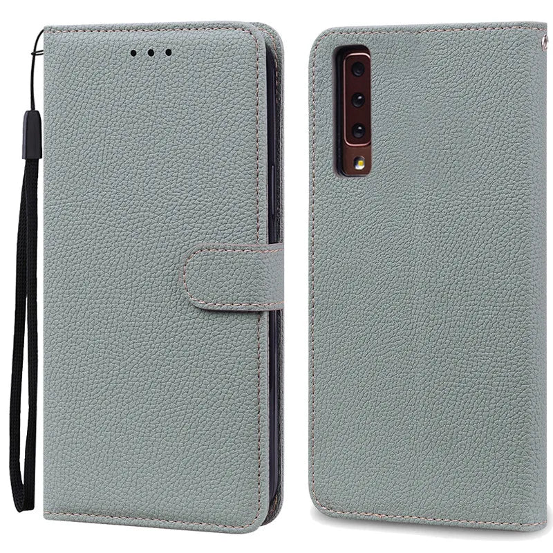 Funda de cuero de lujo con tapa para Samsung Galaxy A7 2018 (SM-A750F)