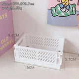 6 Color Organizing Storage Baskets Case Folding Student Desktop Basket Tape Stationery Plastic Foldable Container Storage Box