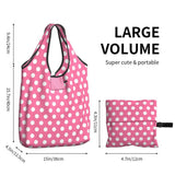 Custom Recycling Classic Black And White Polka Dot Shopping Bag Women Tote Bag Portable Grocery Shopper Bags