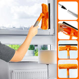 2-in-1 Squeegee Window Cleaner Window Mop with 72-inch Extension Long Handle Magic Broom for Home Shower Glass Door Cleaning Tools Set