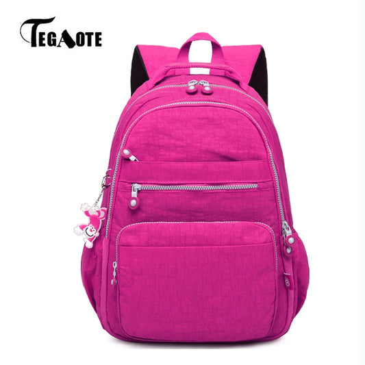 Mochila popular de nailon impermeable para mujer, mochila de viaje para mujer, mochila de escalada, mochila escolar con múltiples bolsillos, bolso de mano para niña