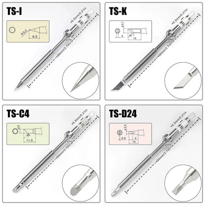 Pine64 TS100 TS101 Soldering Iron Tips Replacement Various Models of Pinecil V2 Electric Soldering Iron Tip TS Series BC2 ILS