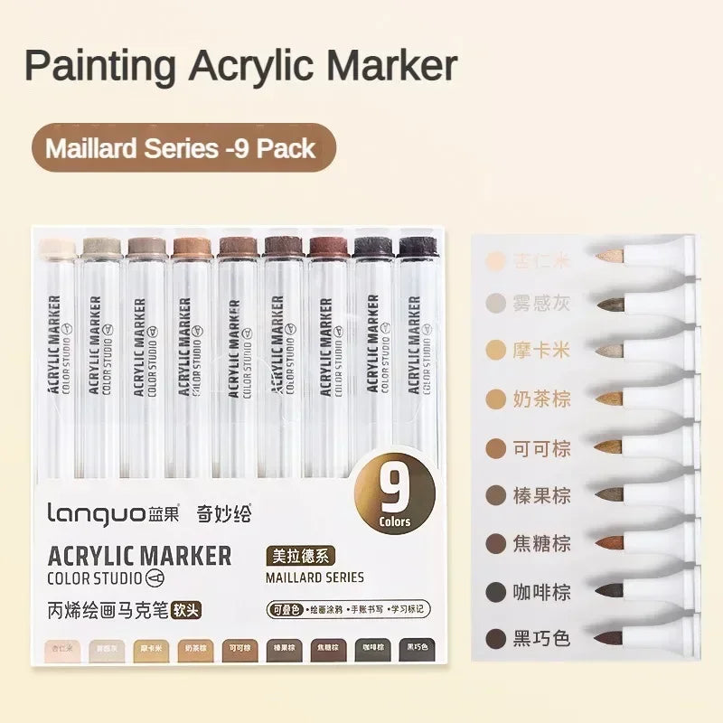 9/144 Colors Acrylic Paint Art Marker Pen DIY Painting Drawing for Card Ceramic Stone Mug Glass Fabric Clothes Art Supplies