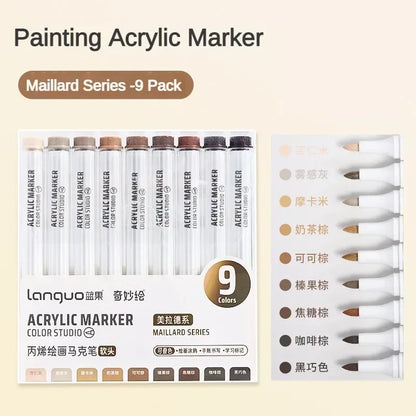 9/144 Colors Acrylic Paint Art Marker Pen DIY Painting Drawing for Card Ceramic Stone Mug Glass Fabric Clothes Art Supplies