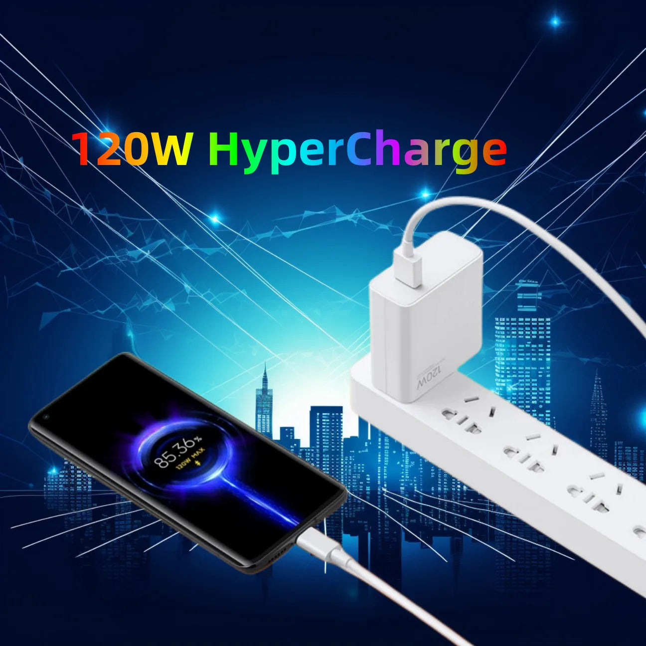 Original  Xiaomi 120W Turbo Fast Charger With EU/US Adapter And USB Type C Cable