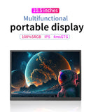 HGFRTEE 100%sRGB 10.5 inch Portable Monitor 1280P 420Cd/m ² Second screen For Laptop Mac Xbox PS4/5 Switch PC Extension Display