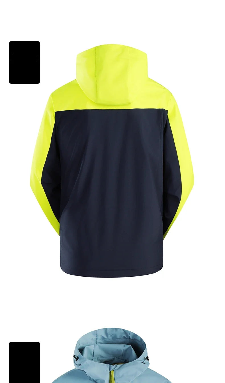 Spring Autumn Men's Windbreaker Fashion Outdoor Mountaineering Travel Windproof Waterproof Hooded Jacket Slim Fit Versatile Coat