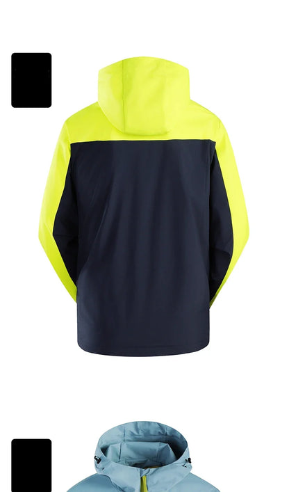 Spring Autumn Men's Windbreaker Fashion Outdoor Mountaineering Travel Windproof Waterproof Hooded Jacket Slim Fit Versatile Coat