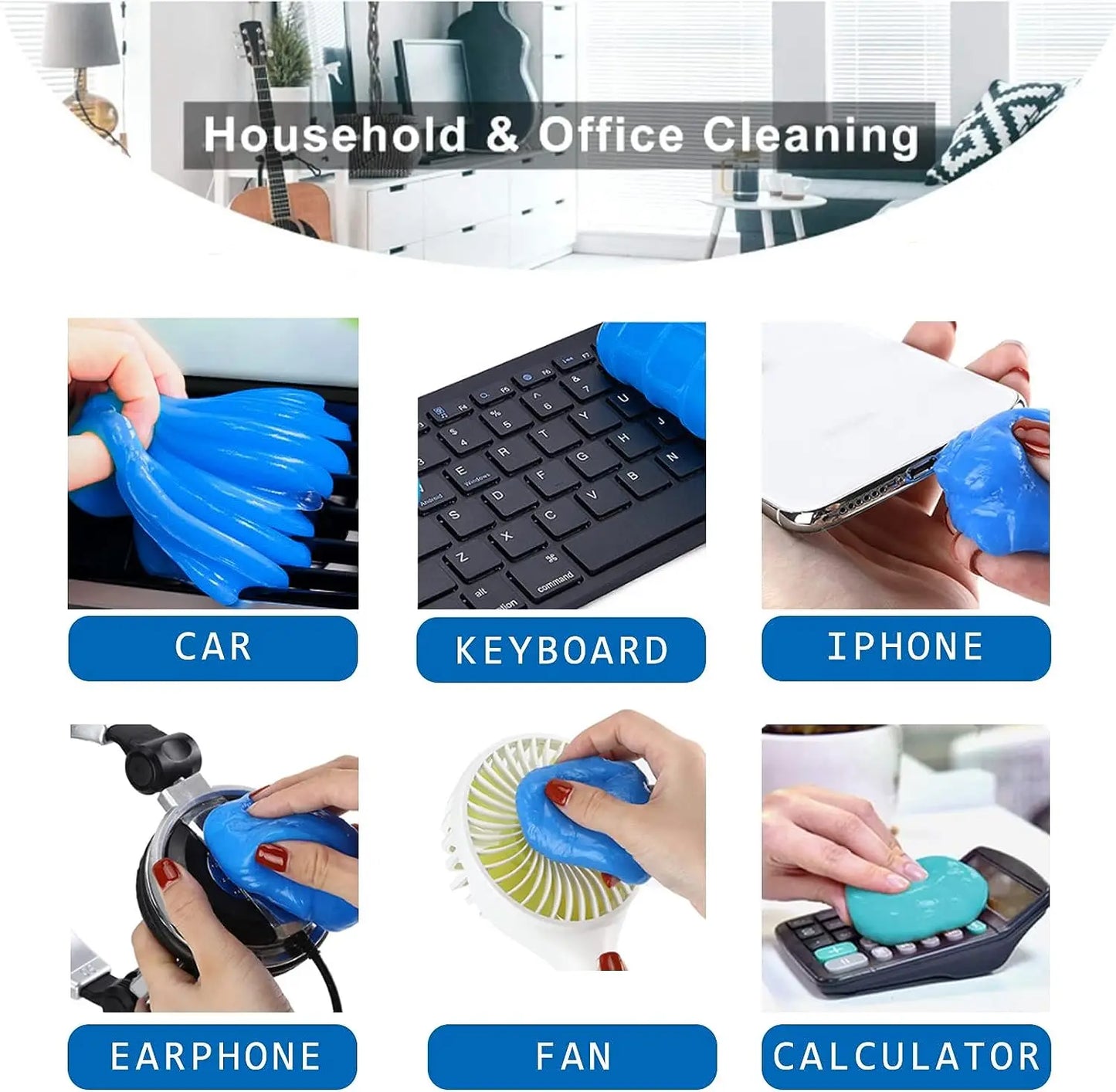Gel de limpeza de carro, limpador de poeira de ventilação de ar, gel doméstico, escritório, laptop, teclado, multifuncional, gel de limpeza, removedor de poeira