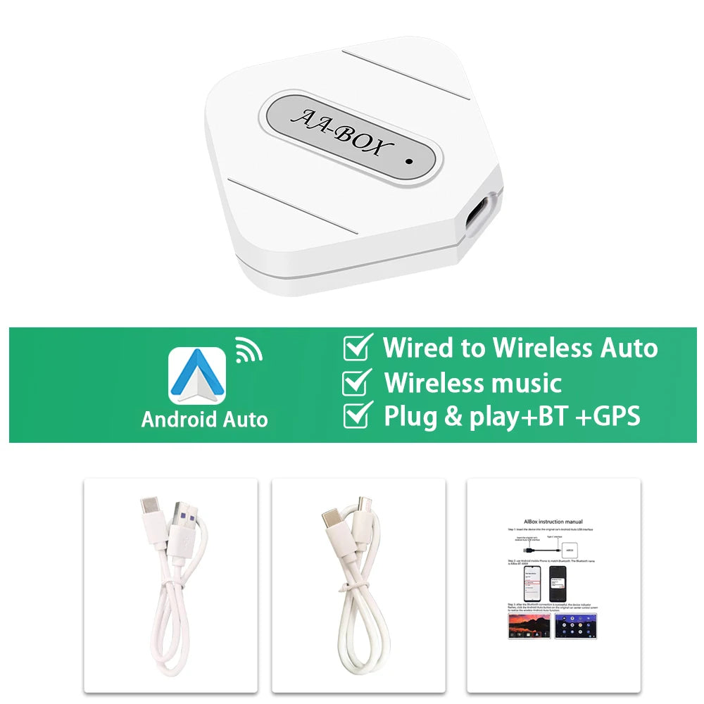 Podofo Wireless Carplay Box Android Auto Box USB AI Box AI Voice GPS Bluetooth Adapter WIFI Carplay Dongle For VW/Audi/Toyota