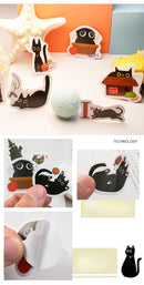 Mr. Paper 46pcs/Box Kawaii Black Cat Stickers Items Decoration DIY Handbook Stickers Boxed Cute Stickers Korean Stationery