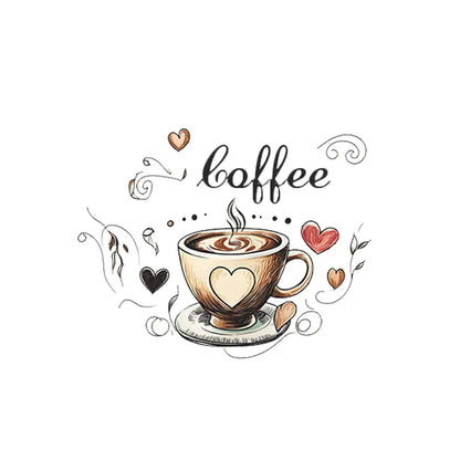 Creative Love Coffee Cup Wall Stickers For Cafe Background Decoration Wallpaper Kitchen Beautify Home Decor Self-adhesive Decals