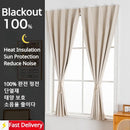 Convenient No Drilling 100% Blackout Short Curtains for Living Room Bedroom Bay Windows Blinds Easy Install Door Kitchen Decor