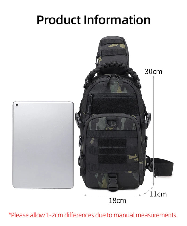 Camping Chest Bag Tactical Backpack for Men Sport Shoulder Outdoor Hiking Climbing Cycling Fishing Travel MOLLE Sling Fanny Pack