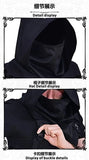 Men's Medieval Vintage Pirate Cosplay Mask Hooded Cloak Black White Gothic Punk Button Hood Face Shield Halloween Costumes