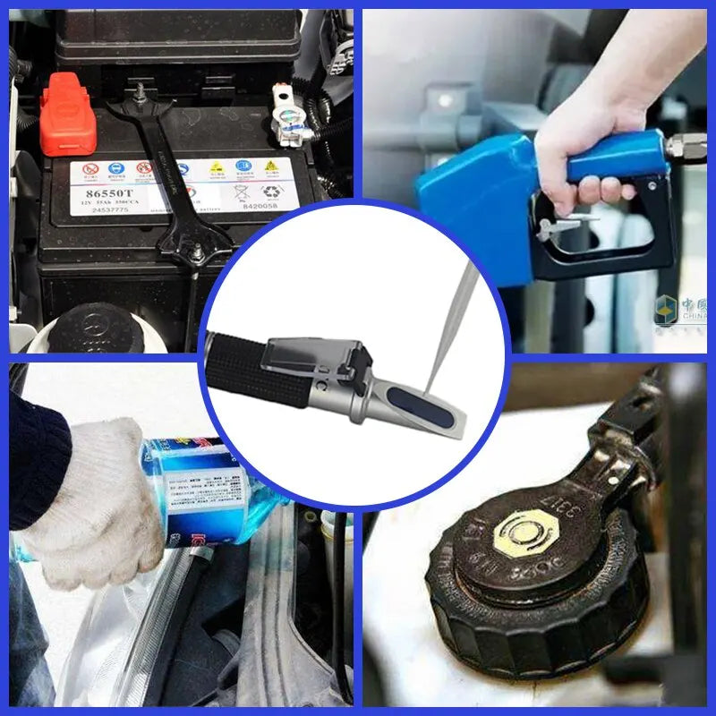 Refractómetro ATC, punto de congelación de anticongelante, comprobador de refrigerante, concentración de AdBlue, etilenglicol, refractómetro para baterías de coche
