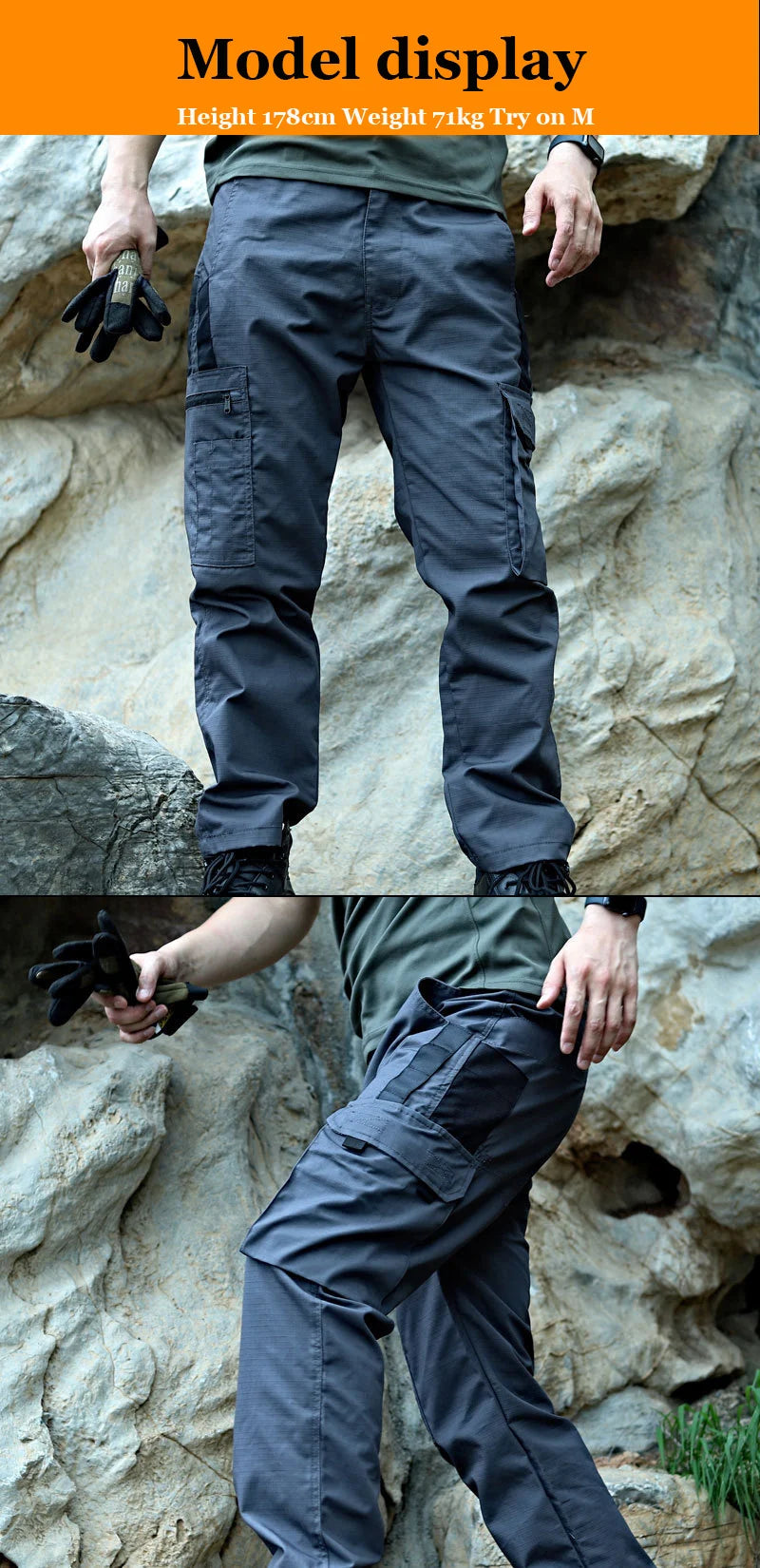 Pantalones de trabajo tácticos para hombre, pantalones cargo para exteriores, multibolsillos, impermeables, para otoño y primavera, ropa de trabajo al aire libre, pantalones de senderismo