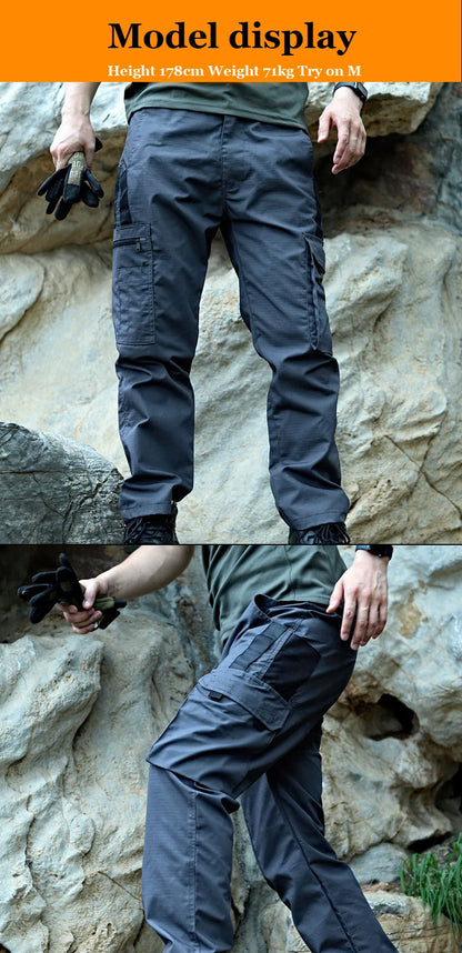Pantalones de trabajo tácticos para hombre, pantalones cargo para exteriores, multibolsillos, impermeables, para otoño y primavera, ropa de trabajo al aire libre, pantalones de senderismo