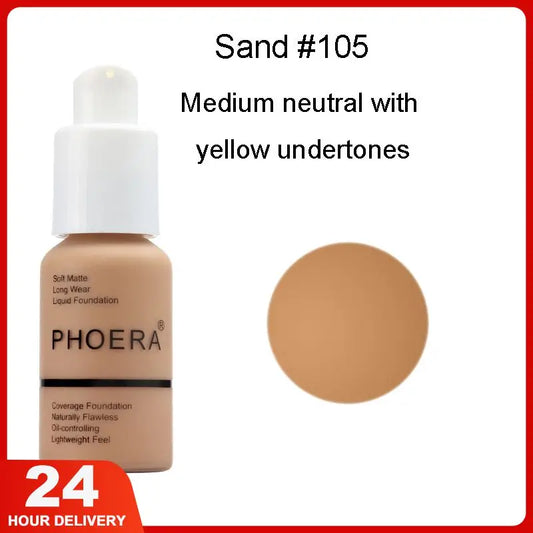 Base de maquillaje PHOERA de 30 ml, crema mineral, corrector blanqueador, suave, mate, control de grasa, ofertas especiales, base TSLM1 