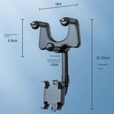 Rearview Mirror Phone Holder for Car, 360 Rotation Phone Mount, Stable Gripper Smartphone Navigation Bracket for iPhone Samsung Xiaomi