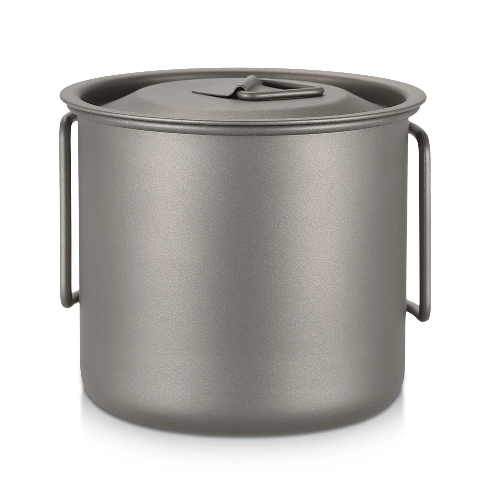 Taza de agua ultraligera de titanio Lixada con asa plegable, portátil para exteriores, camping, picnic, 300 ml/350 ml/550 ml/650 ml