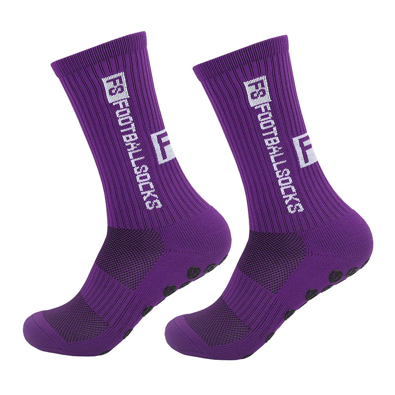 2025 New Anti-Slip Tape Design Football Socks Mid-Calf Non-Slip Soccer Sport Cycling Sports Men's Women Sock Grip Yoga 1 Pair
