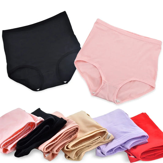 Bragas de algodón de cintura alta para mujer, calzoncillos suaves y transpirables, ropa interior de gran tamaño, lencería de talla grande, bragas sin costuras para mujer