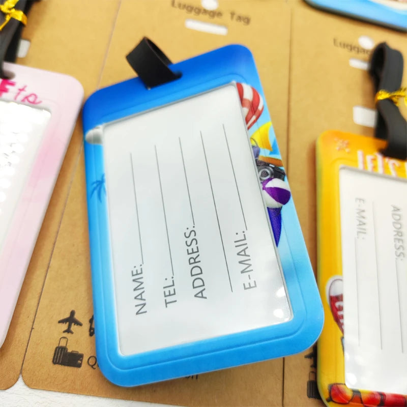 Let's Travel Luggage Label Men Travel Luggage Tag Boys Suitcase ID Address Holder Baggage Boarding Portable Suitcase Ticket