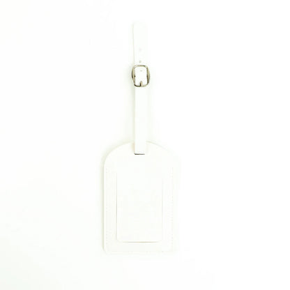 Customized letters smooth PU leather classic ultra-thin travel aviation luggage tag signature luggage label