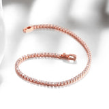 Pulsera de tenis de 16 cm a 19 cm con circonitas de 2 mm, regalo de aniversario, joyería de plata de ley 925 auténtica.