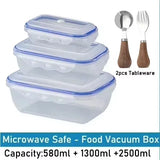 Vacuum Food Storage Box Transparent Storage Container Fridge Organizer Microwave Safe Fresh-Keeping Sealing Box Food Dispenser