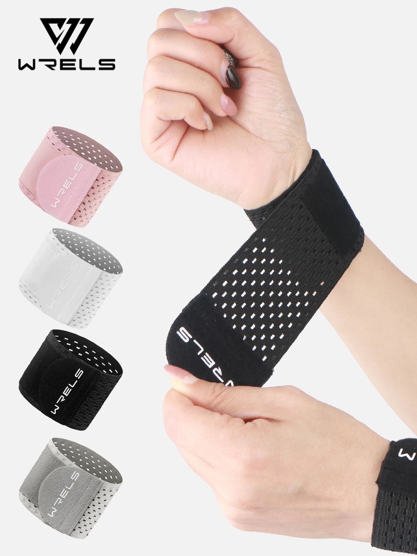 WRELS Wristband Wrapping Compression Sports Elastic Adjustable Wrist Guard Support Basketball Weight Training Wrist Wraps