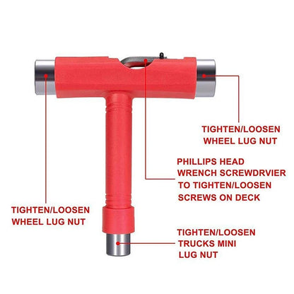 Llave Allen profesional tipo T para patineta, herramientas para longboard, patineta, tabla, patín, llave inglesa, piezas