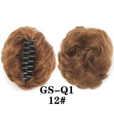 Coque despojado com piranha claw clip aplique de cabelo cacheado
