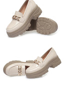 5.5cm British Style Thick Bottom Patent Leather Loafers Women's Platform Shoes 2024 Spring Shallow Block Heels Shoes Office