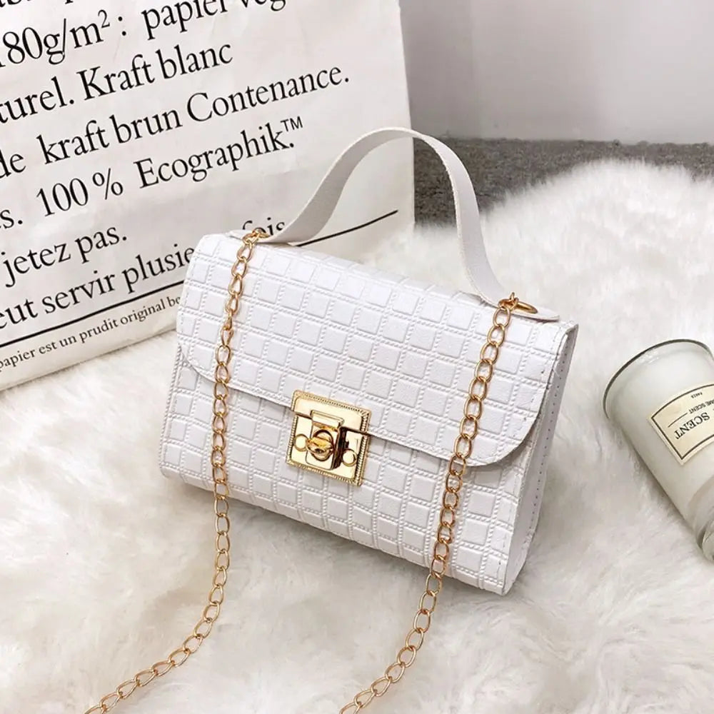 Minimalist PU Leather Chain Shoulder Bag High-Capacity Underarm Handbag Single Shoulder Bag Tote Bag Female Crossbody Bag