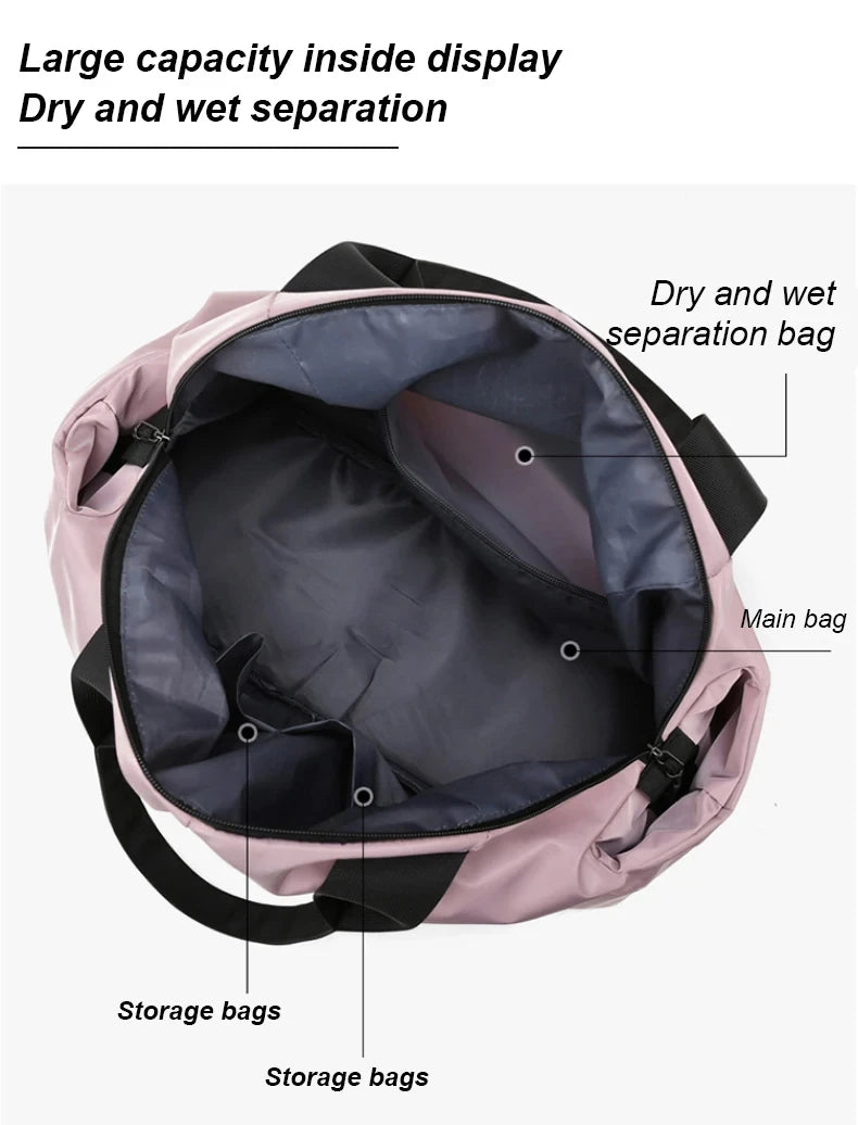 Sport Gym Bag Fitness Travel Shoulder Bags Crossbody Training School Bags Dry Wet Duffel for Men Women Carry on Weekender Bag