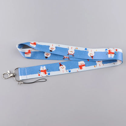 Christmas Lanyard Santa Claus Neck Strap for Key ID Card Cellphone Straps Badge Holder DIY Hanging Rope Neckband Accessories