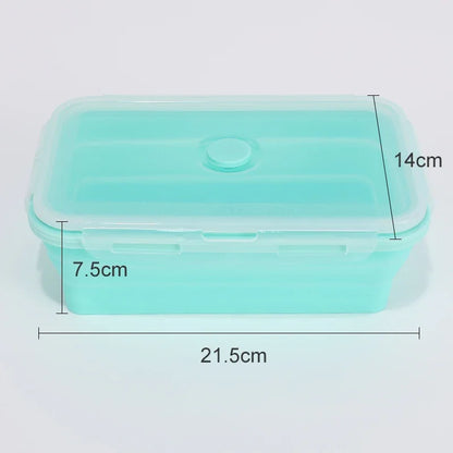 Collapsible Food Storage Containers Silicone Lunch Box with Lid Food Bowls Kitchen Stackable Lunch Box for Pantry Freezer Safe